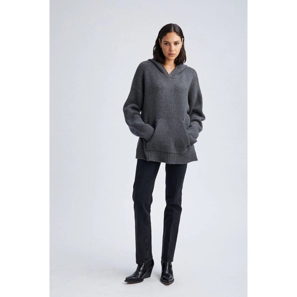 SPRWMN Charcoal Heavy Cashmere Oversized Hoodie Dark Gray Size Medium Neutral